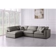 Meridian Furniture Plush Grey Velvet Standard Modular Sectional
