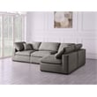 Meridian Furniture Plush Grey Velvet Standard Modular Sectional