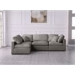 Meridian Furniture Plush Grey Velvet Standard Modular Sectional