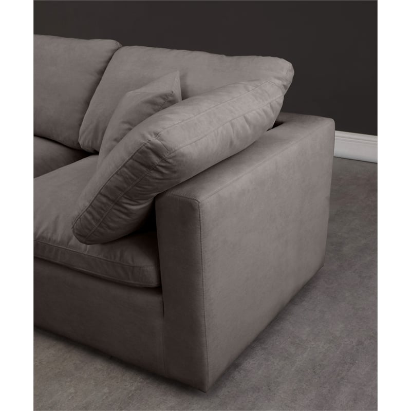 Meridian Furniture Plush Grey Velvet Standard Modular Sectional