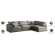 Meridian Furniture Plush Grey Velvet Standard Modular Sectional