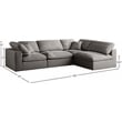 Meridian Furniture Plush Grey Velvet Standard Modular Sectional
