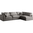 Meridian Furniture Plush Grey Velvet Standard Modular Sectional