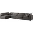 Meridian Furniture Plush Grey Velvet Standard Modular Sectional