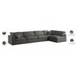 Meridian Furniture Plush Grey Velvet Standard Modular Sectional