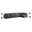 Meridian Furniture Plush Grey Velvet Standard Modular Sectional