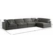 Meridian Furniture Plush Grey Velvet Standard Modular Sectional