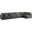 Meridian Furniture Plush Grey Velvet Standard Modular Sectional