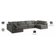 Meridian Furniture Plush Grey Velvet Standard Modular Sectional