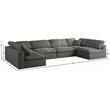 Meridian Furniture Plush Grey Velvet Standard Modular Sectional