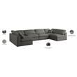 Meridian Furniture Plush Grey Velvet Standard Modular Sectional