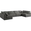 Meridian Furniture Plush Grey Velvet Standard Modular Sectional