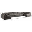 Meridian Furniture Plush Grey Velvet Standard Modular Sectional