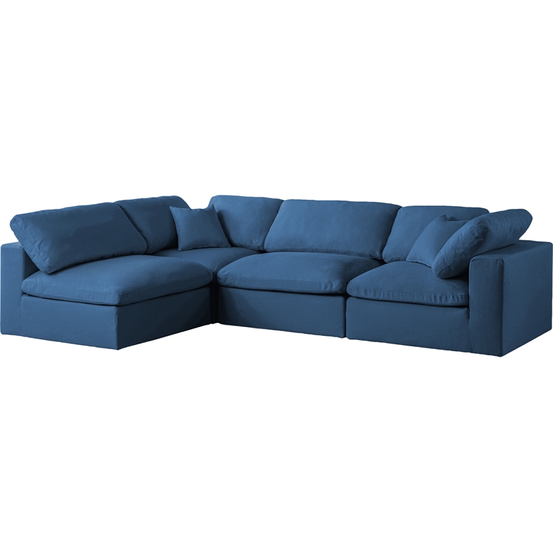 Meridian Furniture Plush Navy Velvet Standard Modular Sectional