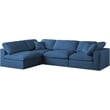 Meridian Furniture Plush Navy Velvet Standard Modular Sectional