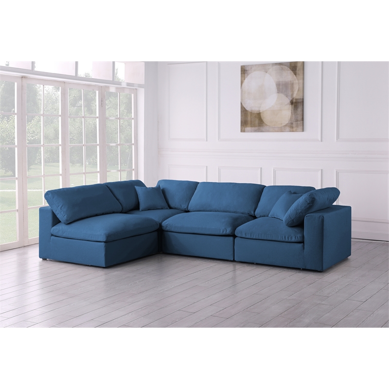 Meridian Furniture Plush Navy Velvet Standard Modular Sectional