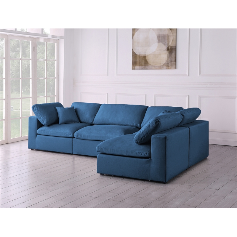 Meridian Furniture Plush Navy Velvet Standard Modular Sectional