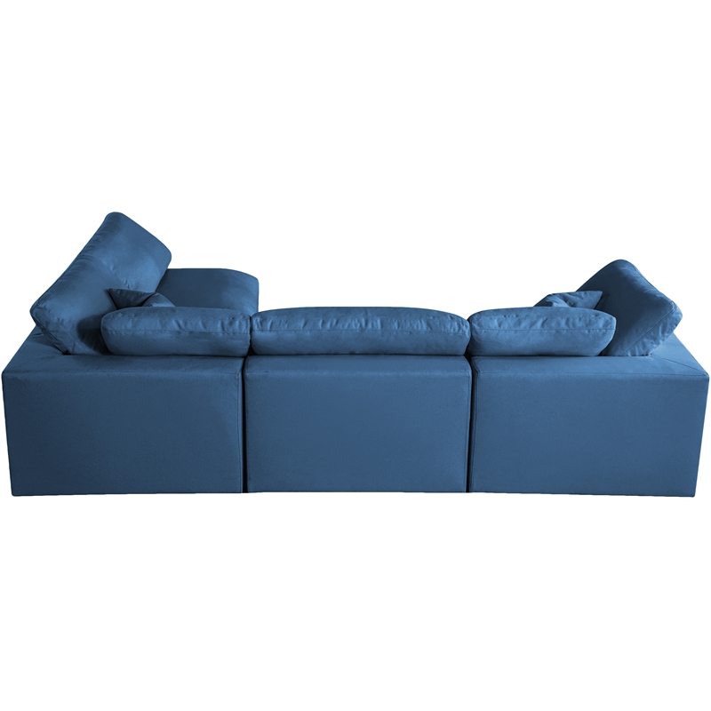 Meridian Furniture Plush Navy Velvet Standard Modular Sectional