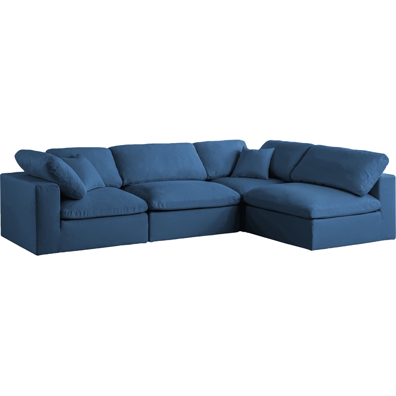 Meridian Furniture Plush Navy Velvet Standard Modular Sectional