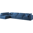 Meridian Furniture Plush Navy Velvet Standard Modular Sectional
