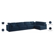Meridian Furniture Plush Navy Velvet Standard Modular Sectional