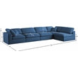 Meridian Furniture Plush Navy Velvet Standard Modular Sectional