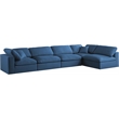 Meridian Furniture Plush Navy Velvet Standard Modular Sectional