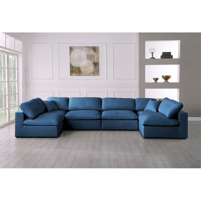 Meridian Furniture Plush Navy Velvet Standard Modular Sectional