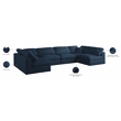 Meridian Furniture Plush Navy Velvet Standard Modular Sectional