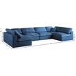 Meridian Furniture Plush Navy Velvet Standard Modular Sectional