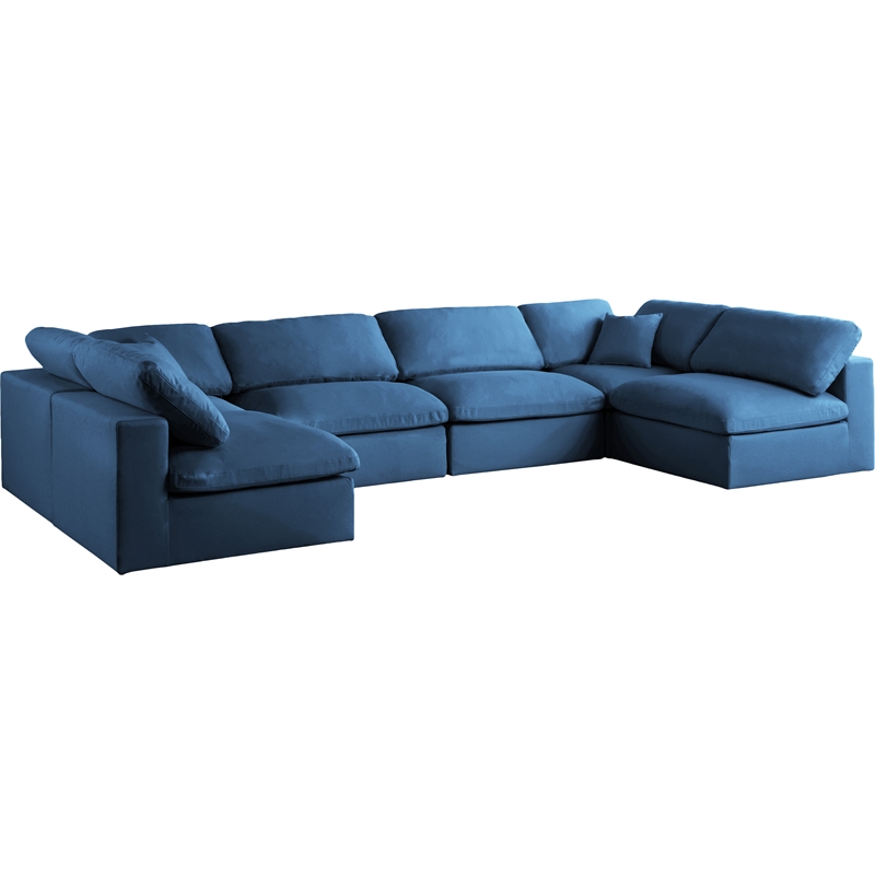 Meridian Furniture Plush Navy Velvet Standard Modular Sectional