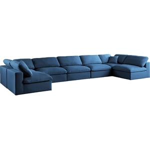 Meridian Furniture Plush Navy Velvet Standard Modular Sectional