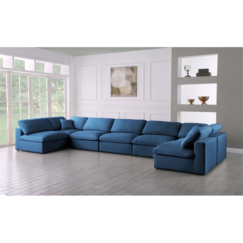 Meridian Furniture Plush Navy Velvet Standard Modular Sectional