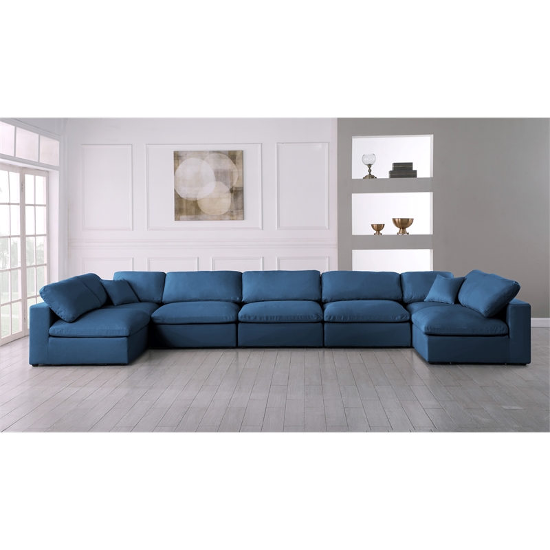 Meridian Furniture Plush Navy Velvet Standard Modular Sectional