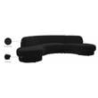 Meridian Furniture Rosa Black Velvet 3pc. Sectional