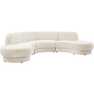 Meridian Furniture Rosa Cream Velvet 3pc. Sectional