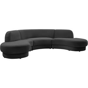 Meridian Furniture Rosa Grey Velvet 3pc. Sectional