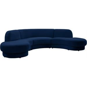 Meridian Furniture Rosa Navy Velvet 3pc. Sectional