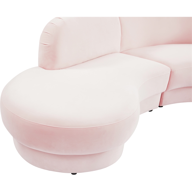 Meridian Furniture Rosa Pink Velvet 3pc. Sectional