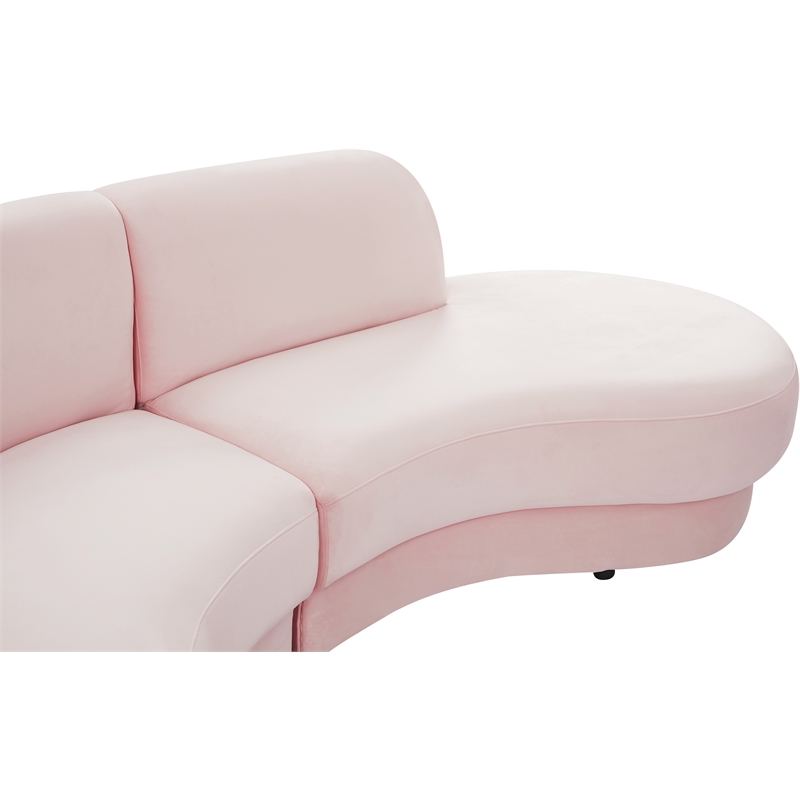 Meridian Furniture Rosa Pink Velvet 3pc. Sectional