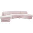 Meridian Furniture Rosa Pink Velvet 3pc. Sectional