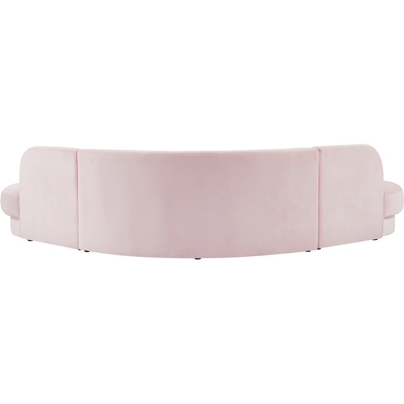Meridian Furniture Rosa Pink Velvet 3pc. Sectional