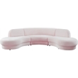 Meridian Furniture Rosa Pink Velvet 3pc. Sectional