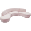 Meridian Furniture Rosa Pink Velvet 3pc. Sectional