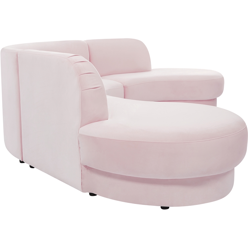 Meridian Furniture Rosa Pink Velvet 3pc. Sectional