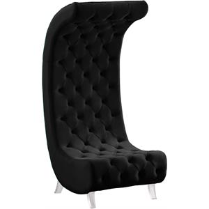 meridian furniture crescent black velvet accent chair