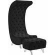 Meridian Furniture Crescent Black Velvet Ottoman