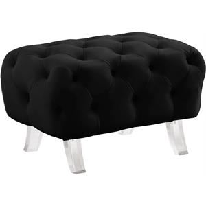 meridian furniture crescent black velvet ottoman