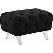 Meridian Furniture Crescent Black Velvet Ottoman