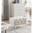 Meridian Furniture Crescent Cream Velvet Ottoman